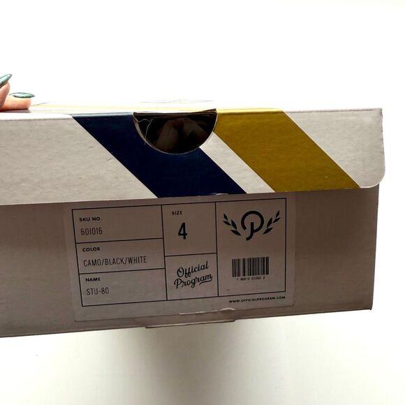 NWT Official Program big boy’s canvas slip on sneakers in camo/black/white Size - Picture 11 of 11